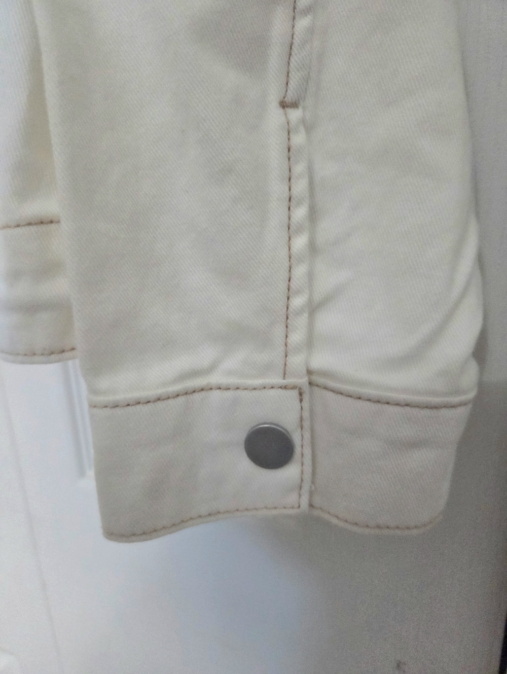 Womens Cream Denim/Utility Jacket - Picture 4 of 14